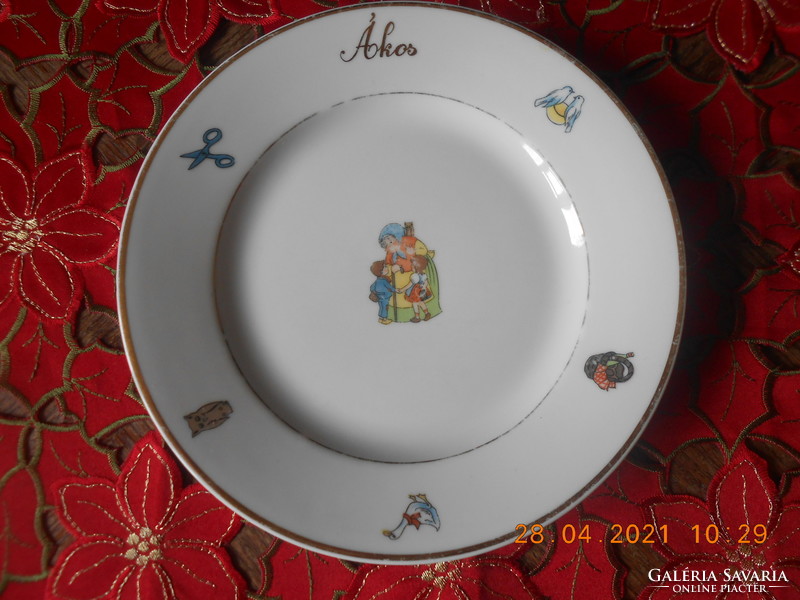 Zsolnay fairy tale pattern, children's flat plate