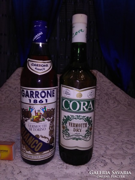 Két üveg retro bontatlan vermouth - Garrone, Cora - együtt
