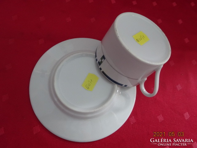 German porcelain teacup + placemat, six pieces. He has!