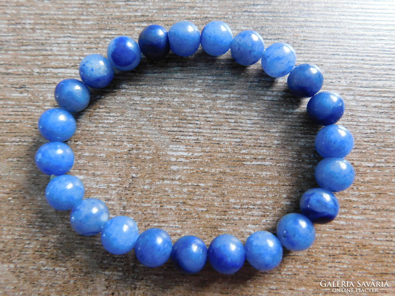 Blue quartz 8mm ball bracelet