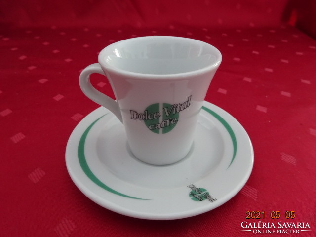 Inker Croatian porcelain coffee cup + saucer, dolce vital caffe. He has! Jokai.