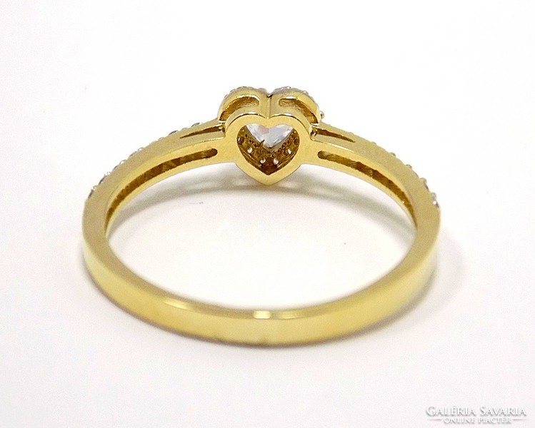 Szíves köves arany gyűrű (ZAL-Au98081)