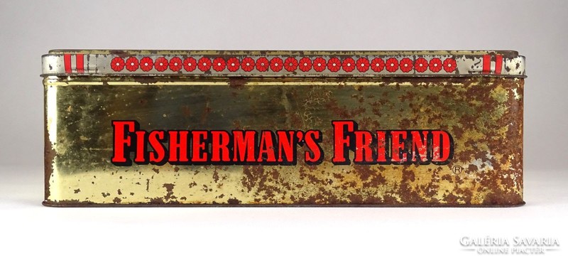 1E107 Régi nagyméretű Fisherman's Friend pléh doboz 25 x 35 cm
