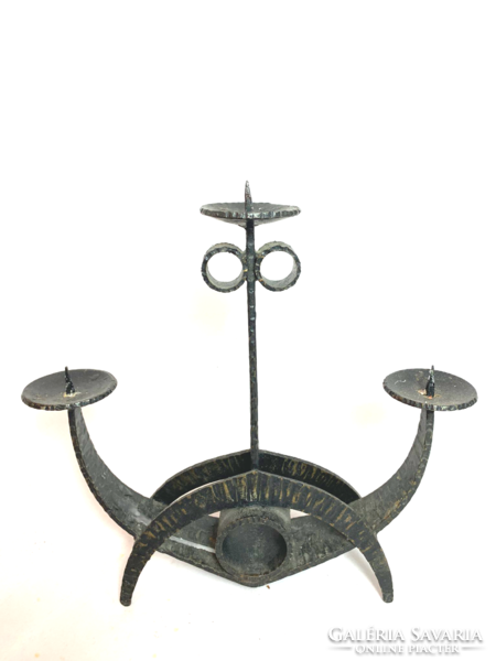 Iron candle holder bieber Károly Munkácsy award-winning industrial artist, around 1970 - 3345