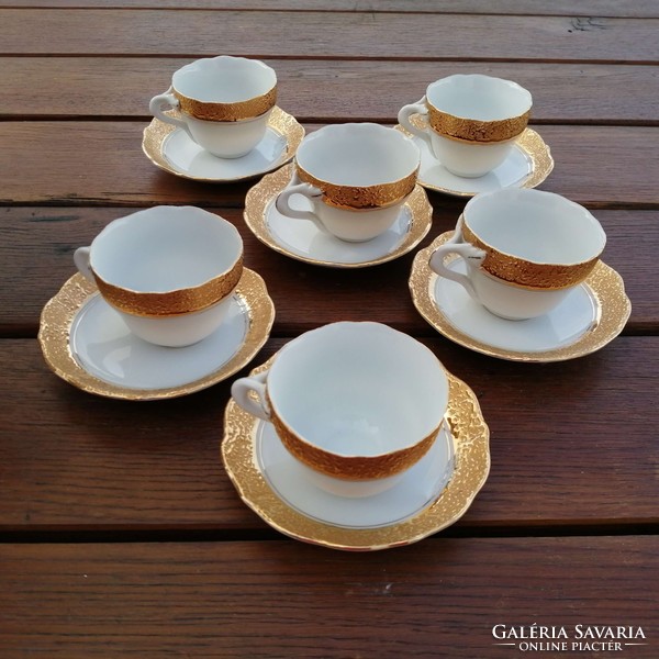 Czechoslovak tea and coffee porcelain cup for 6 people