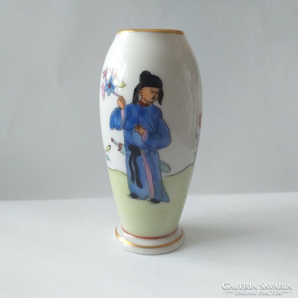 Herend chung vert mini porcelain vase 7 cm.