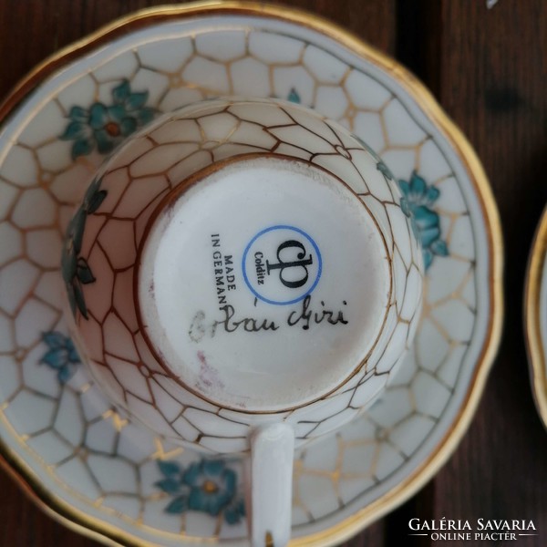Orbán Gizi jelzett német porcelán teás, kávés készlet