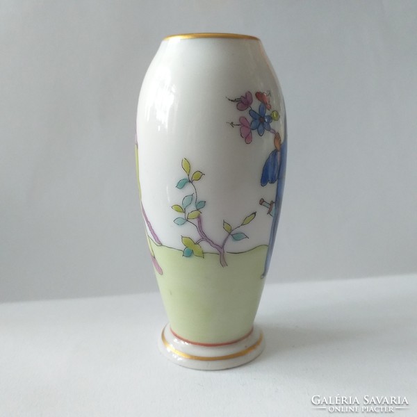 Herend chung vert mini porcelain vase 7 cm.