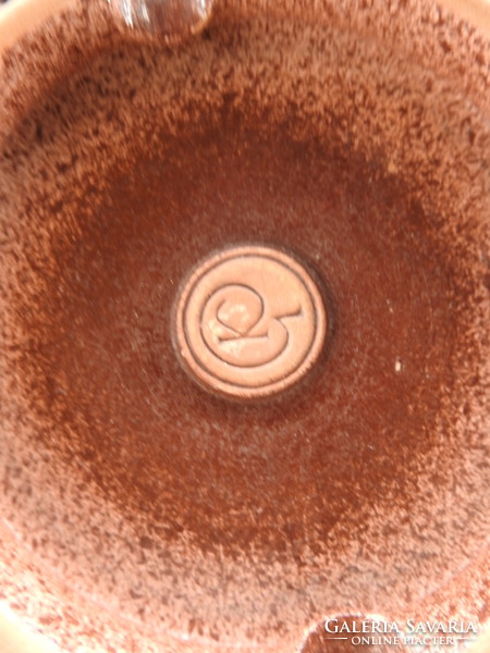 Signed ceramic ashtray. Asher gk