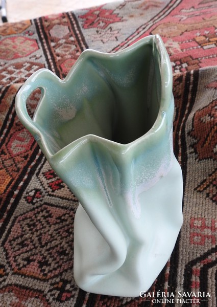 Ceramic bag ornament - bag-shaped vase