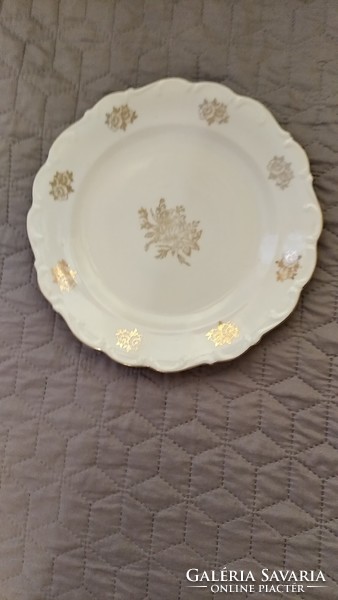 Baroque Czech golden flower plate. 26 Cm