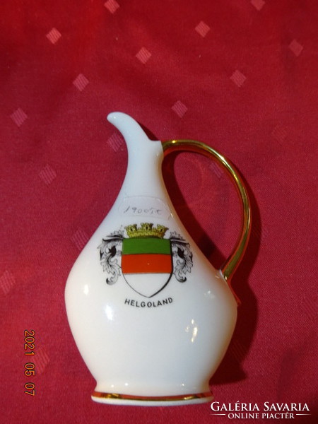 Bavaria German porcelain spout with decanter, helgoland coat of arms. He has!