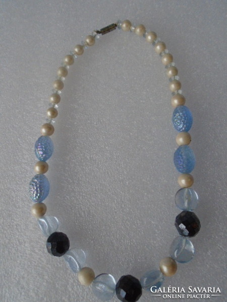 Muránói millefiori üveggyöngyös antik  nyaklánc.gyöngyökkel kombinálva