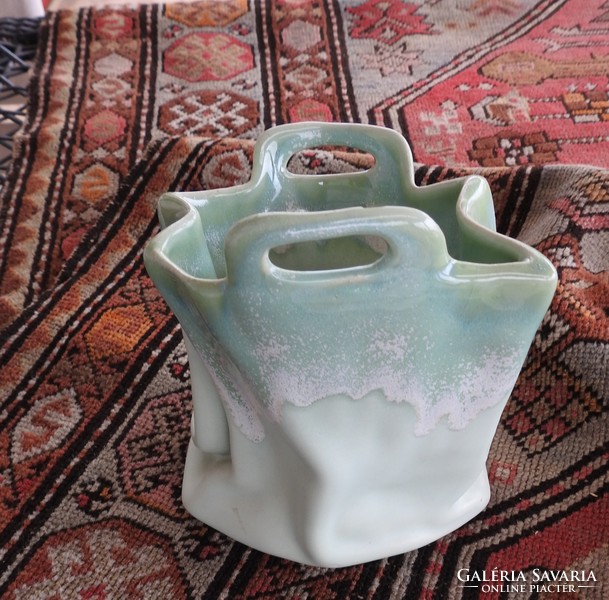 Kerámia táska dísz - táska alakú váza