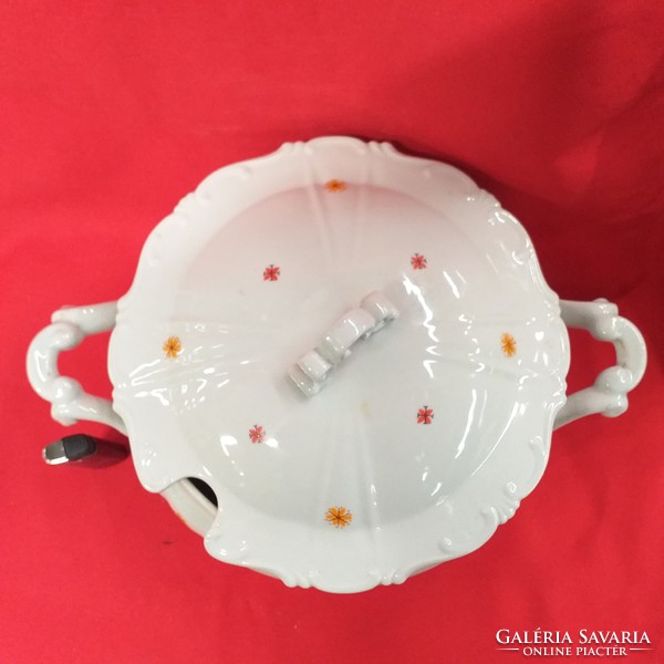 Zsolnay shield-sealed flower soup bowl 32 cm