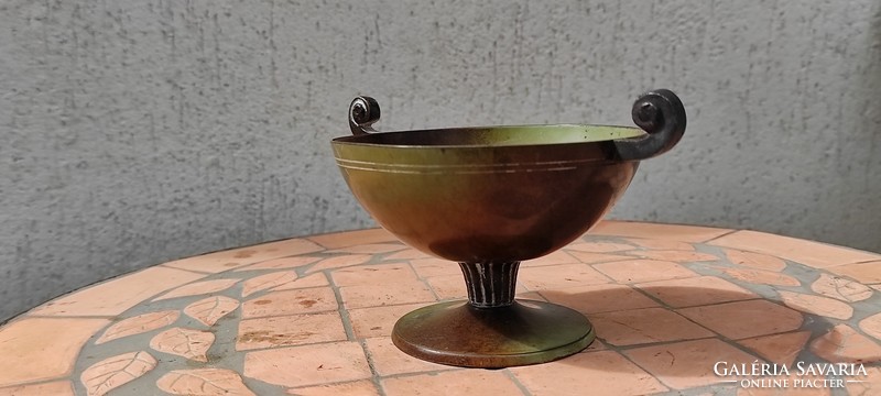 Mesterjegyes jelzett Bronz kehely.Ystad Bronz,Art Deco Bronz kehely,vàza,kupa