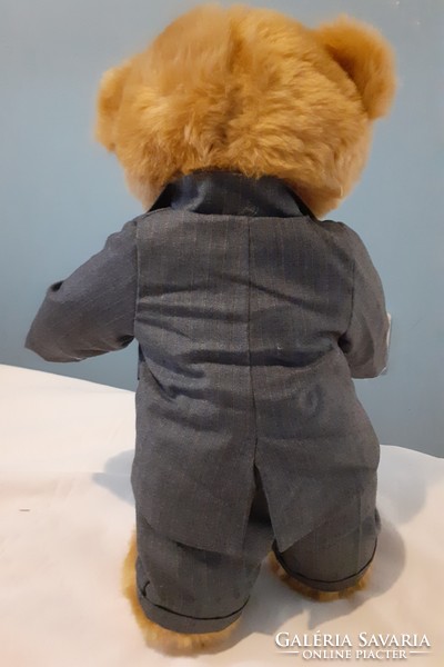 Big teddy bear boy in party clothes (38 cm)