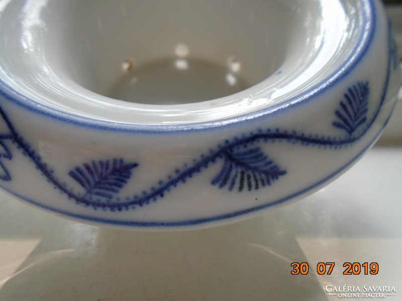 Antique very rare two-part coffee filter mug with hand-painted Meissen blue onion pattern