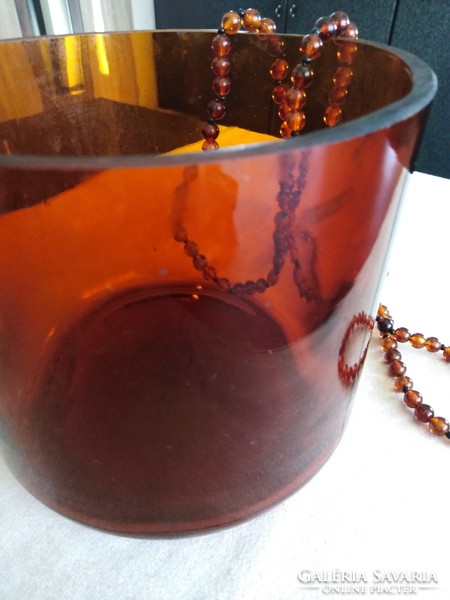 Old mason jar in amber