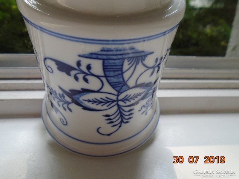 Antique very rare two-part coffee filter mug with hand-painted Meissen blue onion pattern