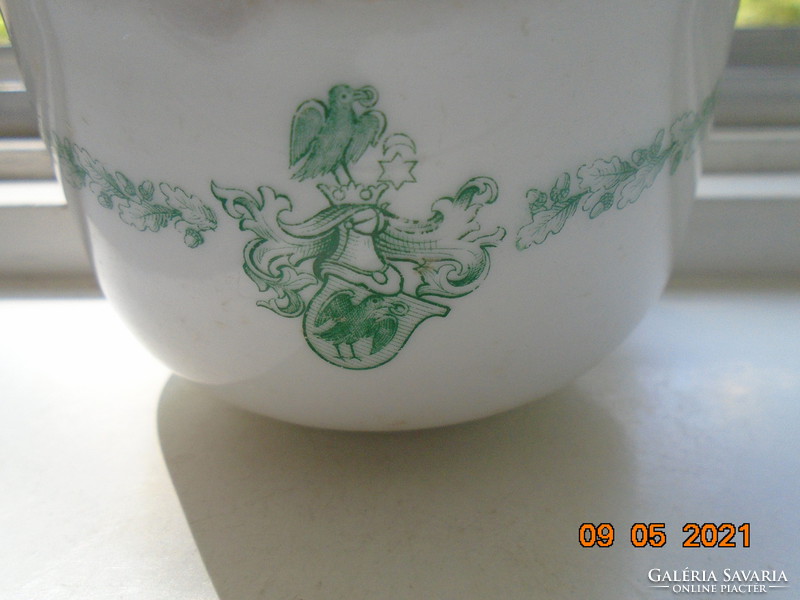 Antique very rare Zsolnay cup with coat of arms of King Matthias with ravens