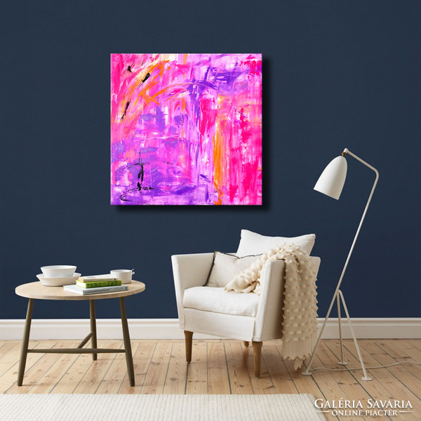 Vörös Edit: Pink Passion 4 Modern Abstract 80x80cm