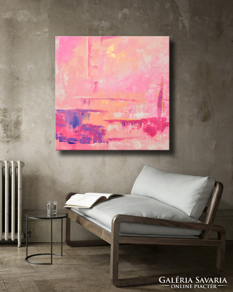 Red edit: pink passion n5 modern abstract 80x80cm