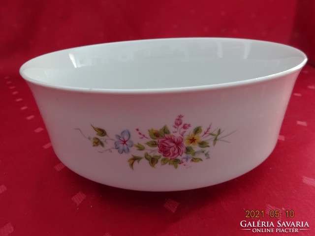 Alföldi porcelán, tavaszi virágmintás nagy köretes tál, átmérője 21,5 cm. Vanneki!