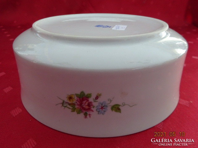 Lowland porcelain, small garnished bowl with spring flower pattern, diameter 18 cm. He has!
