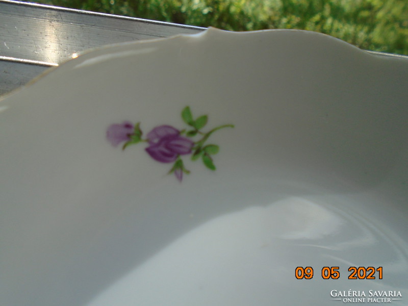 Meissen hand-painted flower pattern bowl with sword mark, hand numbered