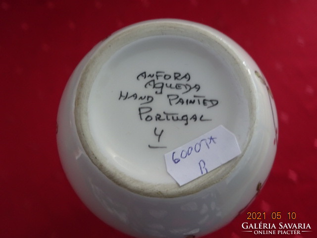 Portugál porcelán váza, kézzel festett, magassága 18 cm. Vanneki!