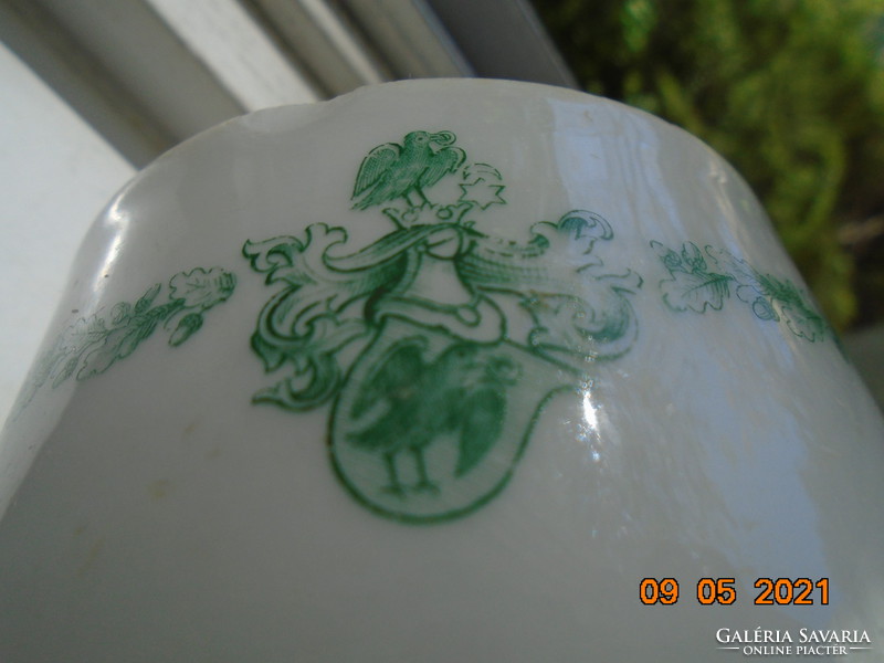 Antique very rare Zsolnay cup with coat of arms of King Matthias with ravens