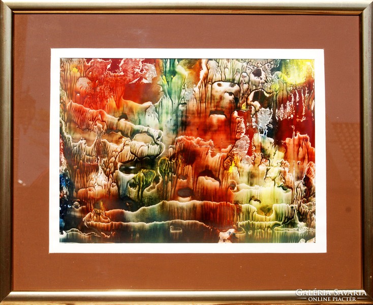O.Z .: Zuhatag, 1993 - abstract painting, framed