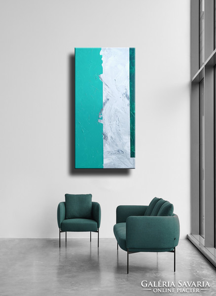 Vörös Edit : Aquamarine  Abstract 120x60cm