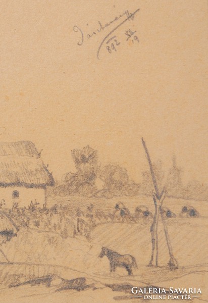 19. századi rajz: Jászberényi határban, 1892 - keretezett