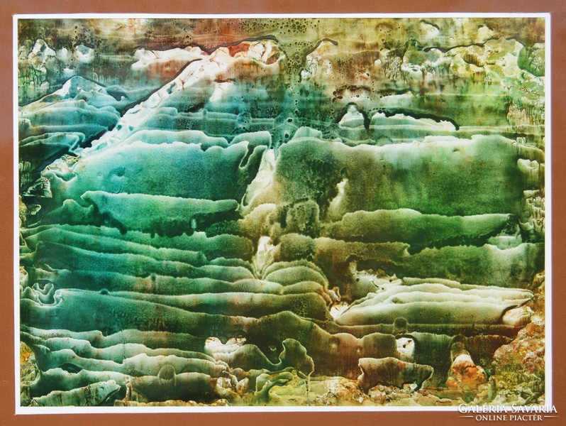 O.Z.: Rétegzettség, 1993 - absztrakt festmény, keretezve