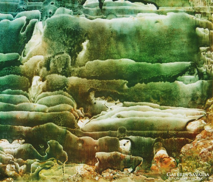 O.Z.: Rétegzettség, 1993 - absztrakt festmény, keretezve