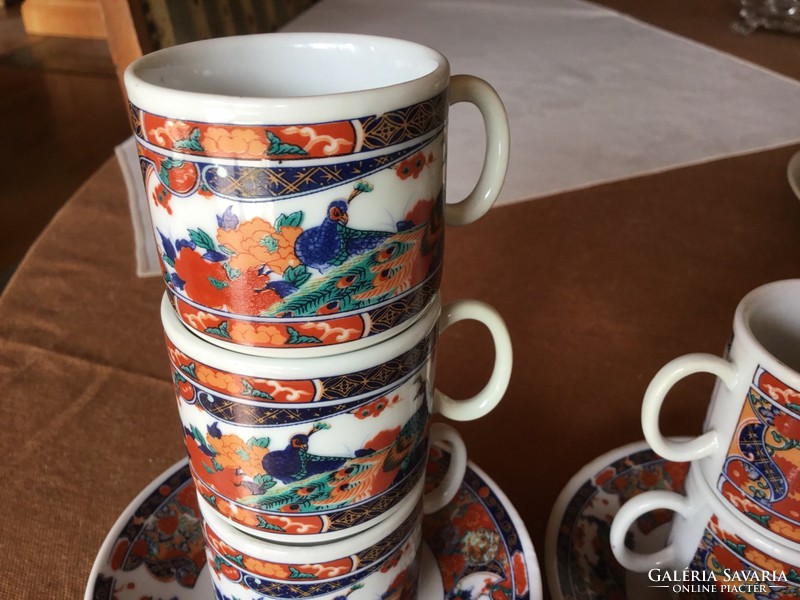 Chinese coffee cups with plates for 5 people