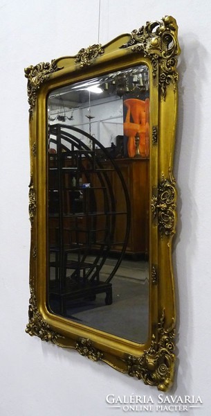 1E355 Antik nagyméretű aranyozott tükör 112.5 x 81 cm