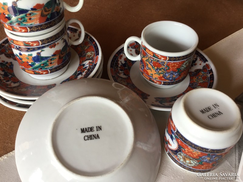 Kínai kávéscsészék tányérral 5 személyes