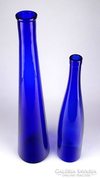 1E205 Nagyméretű kék díszüveg pár 35-45 cm