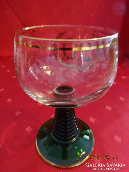 Glass for 90th birthday, rare age, green base, height 14 cm. He has!
