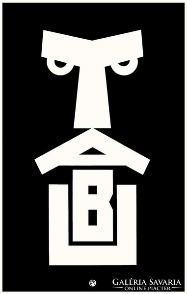 Minimalista plakát reprint nyomat Klinger TABU 1915 cigaretta reklám fekete fehér emberi arc