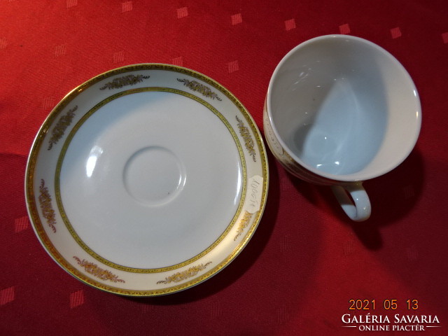 Német porcelán, arany mintás  teáscsésze + alátét. Vanneki!