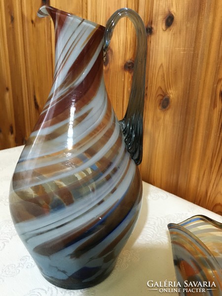 Murano-style glass jug and centerpiece