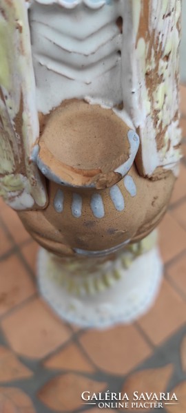 Keràmia figuràlis leàny korsóval színes Szignàlt Antalfiné Szente Katalin