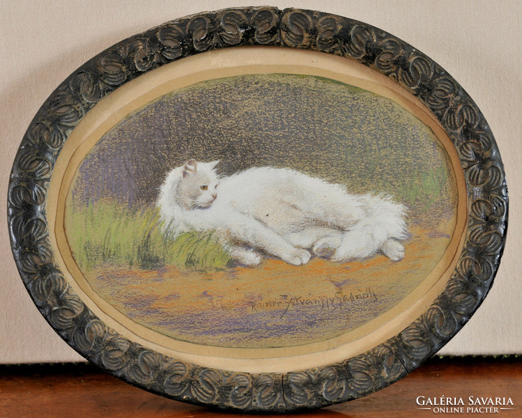 Rainerné Istvánffy Gabriella(1875-1964) pihenő macska