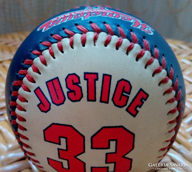 Vintage baseball from 1997 (cleveland indians and player justice #33)