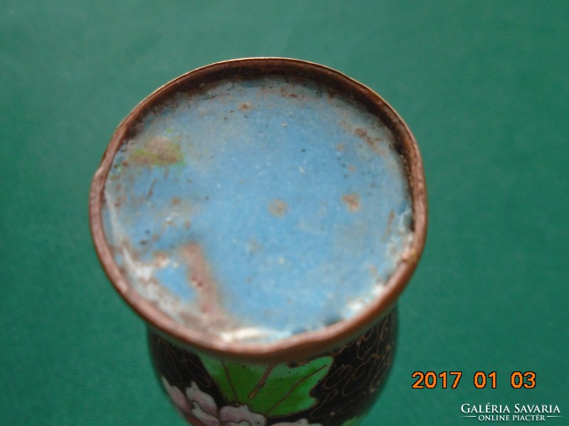 Antique Chinese split enamel cloisonné vase