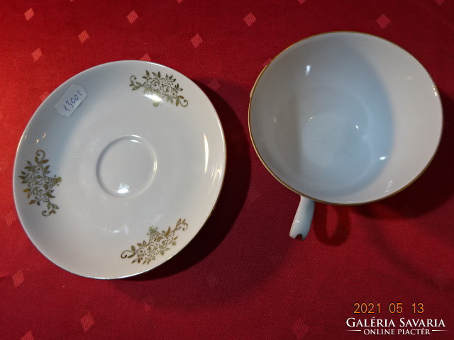 Bohemia csehszlovák porcelán, antik teáscsésze + alátét. Vanneki!